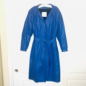 Vintage London Fog Maincoats Women’s Blue Button Up Lined Coat with Belt Size XL
